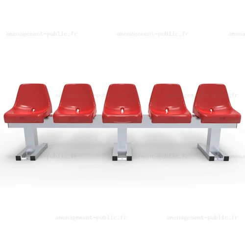 Banc de touche avec 5 sièges pour installations sportives